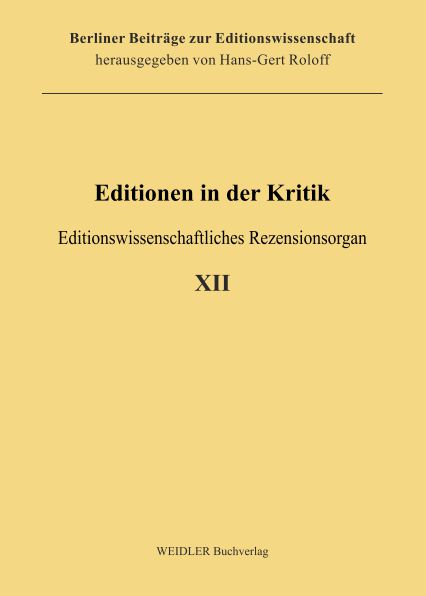 Editionen in der Kritik 12